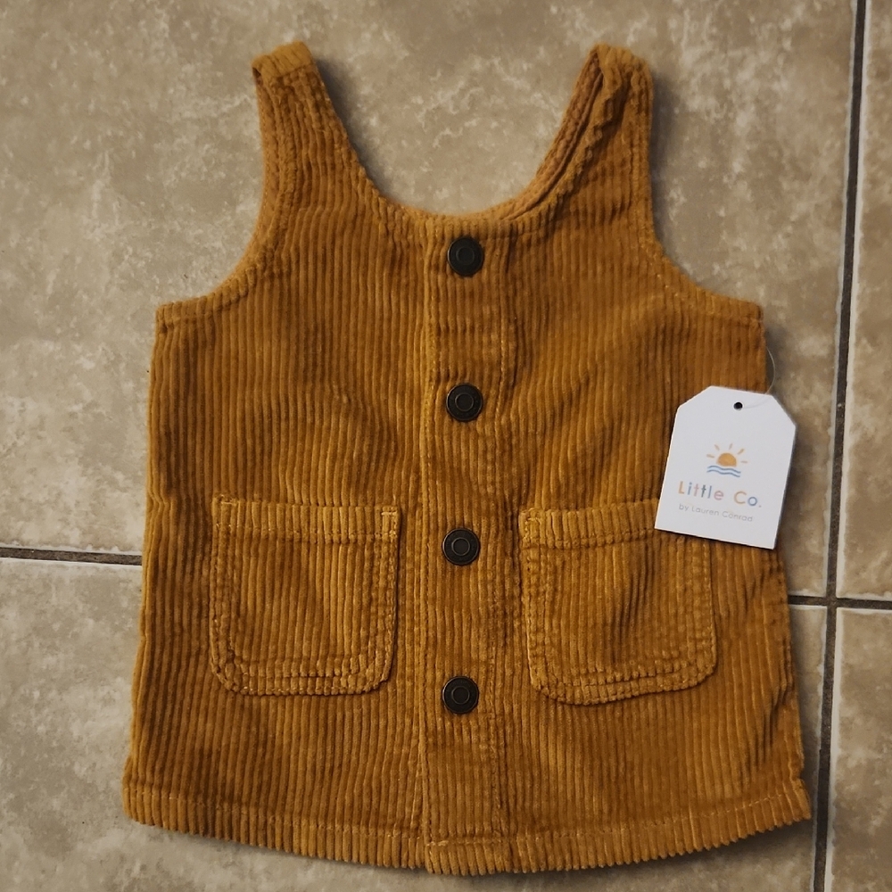 Little Co. Tan Corduroy Kids Dress